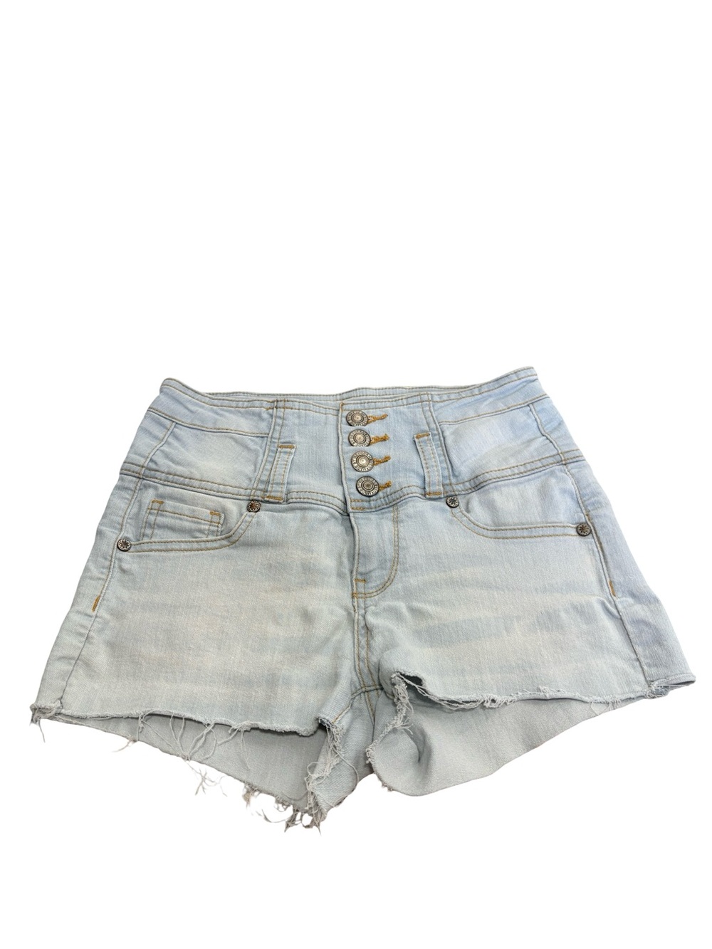Wax Jean Light Wash High Rise Button Fly Denim Shorts Size Small